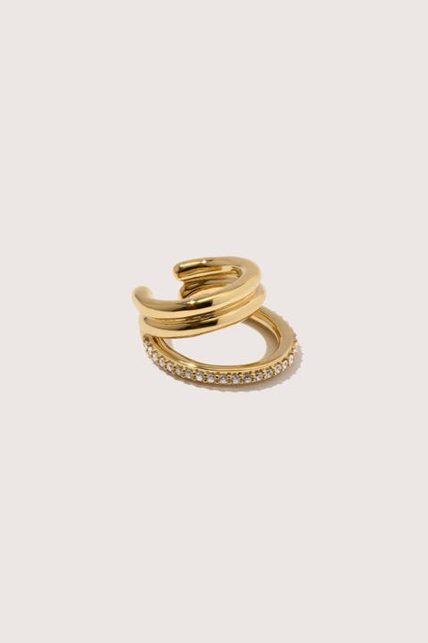 14kt Gold Vermeil Pavé Concero Ear Cuff
