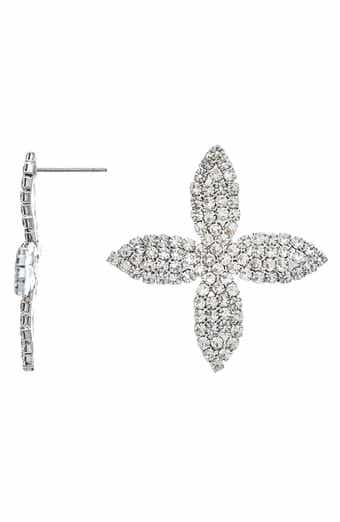Floral Cubic Zirconia Stud Earrings