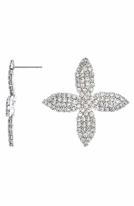 Floral Cubic Zirconia Stud Earrings
