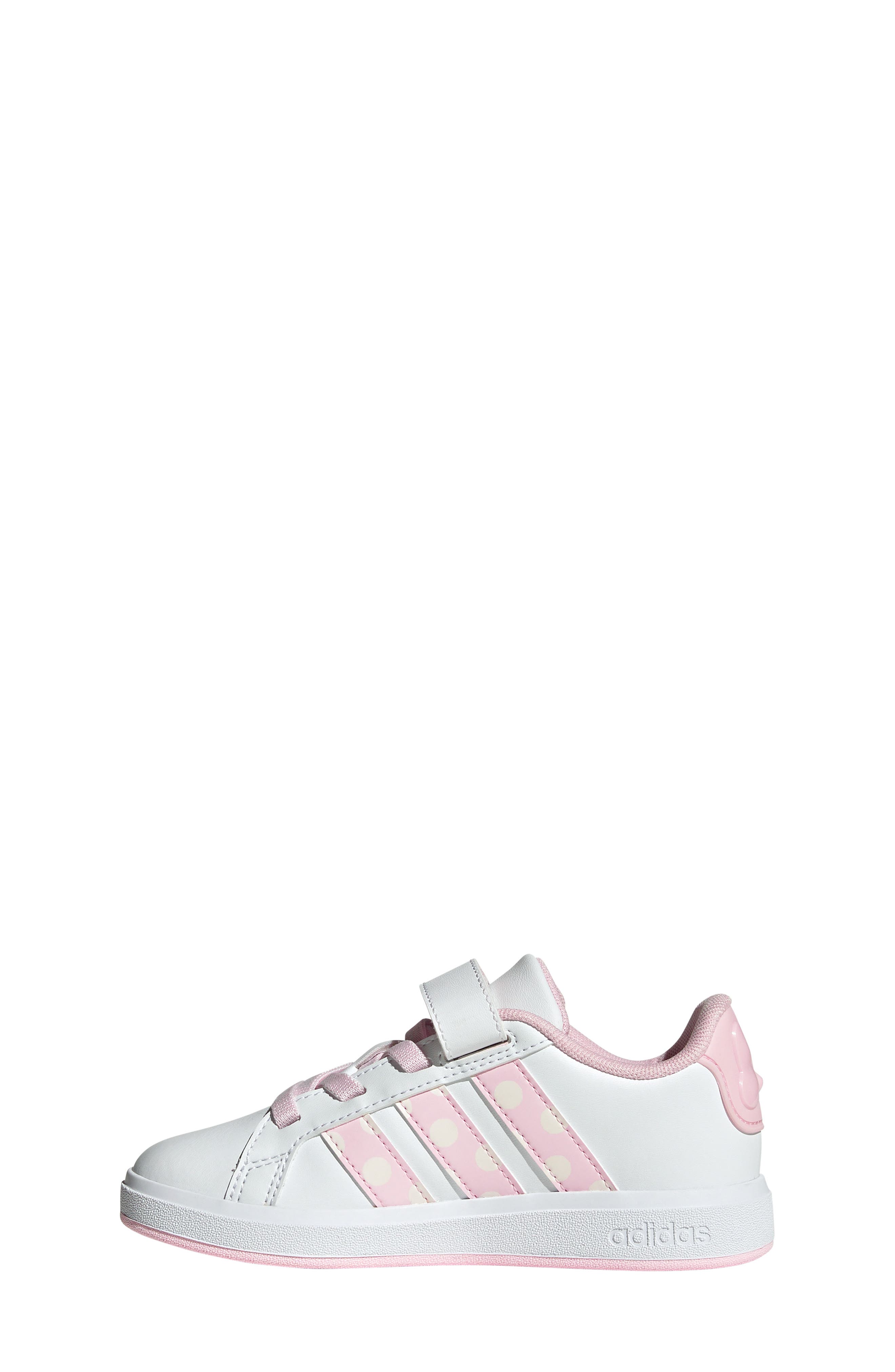 adidas Kids' Grand Court Minnie Mouse Sneaker, Alternate, color, White/ Clear Pink/ Chalk White