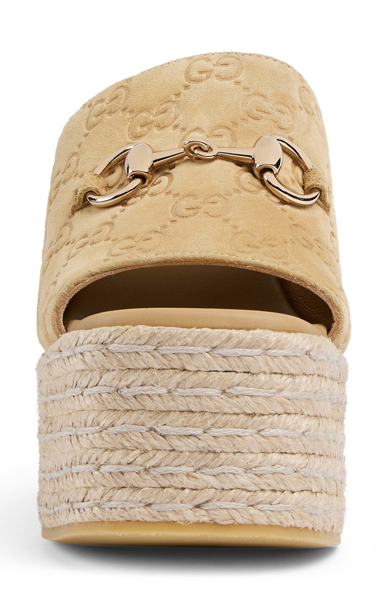Gucci Carmen Espadrille Wedge Sandal, Alternate, color, Beige