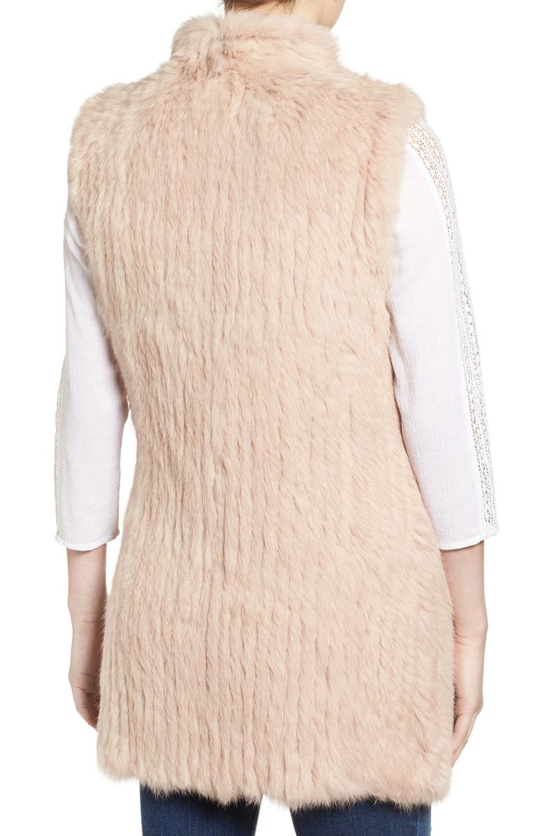 Love Token Long Genuine Rabbit Fur Vest, Alternate, color,