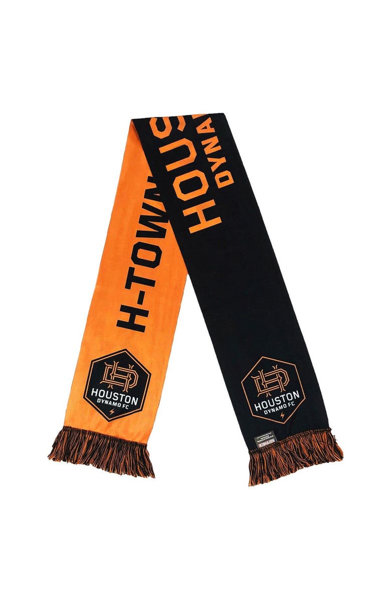 RUFFNECK SCARVES Orange/Black Houston Dynamo Two-Tone Summer Scarf, Alternate, color, Orange
