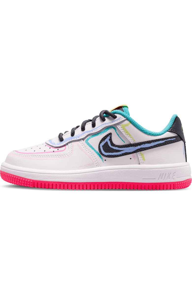 Nike Kids' Force 1 Basketball Sneaker, Alternate, color, White/ Pink/ Dusty Cactus