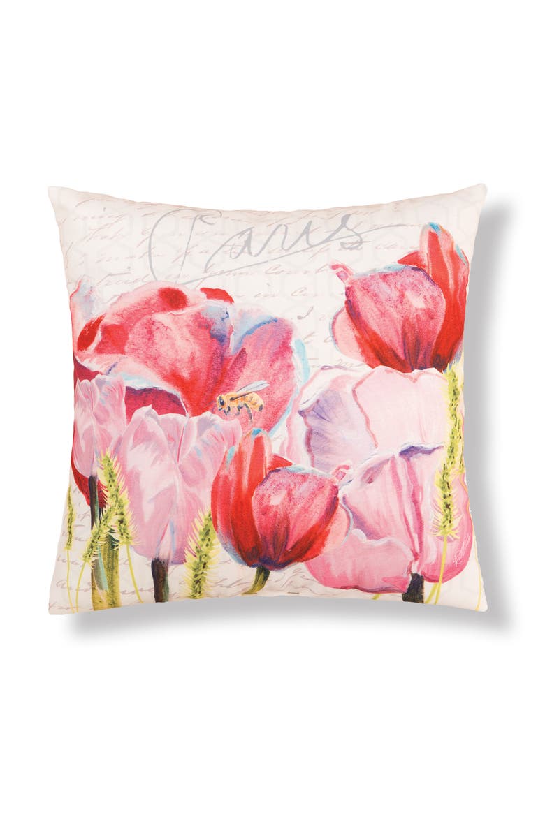 Tulips Garden "Paris" Indoor/Outdoor Accent Pillow 18" x 18", Main, color, Pink
