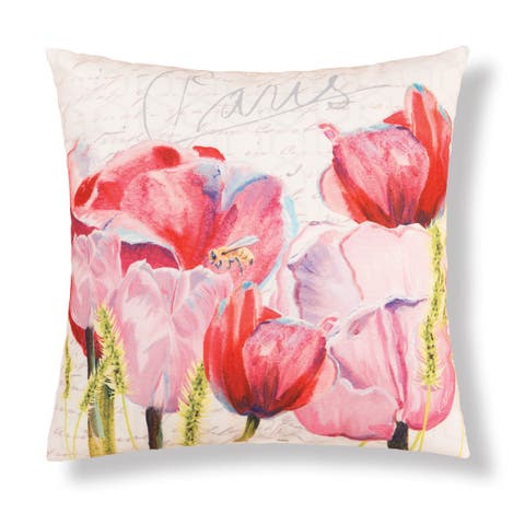 Tulips Garden "Paris" Indoor/Outdoor Accent Pillow 18" x 18"