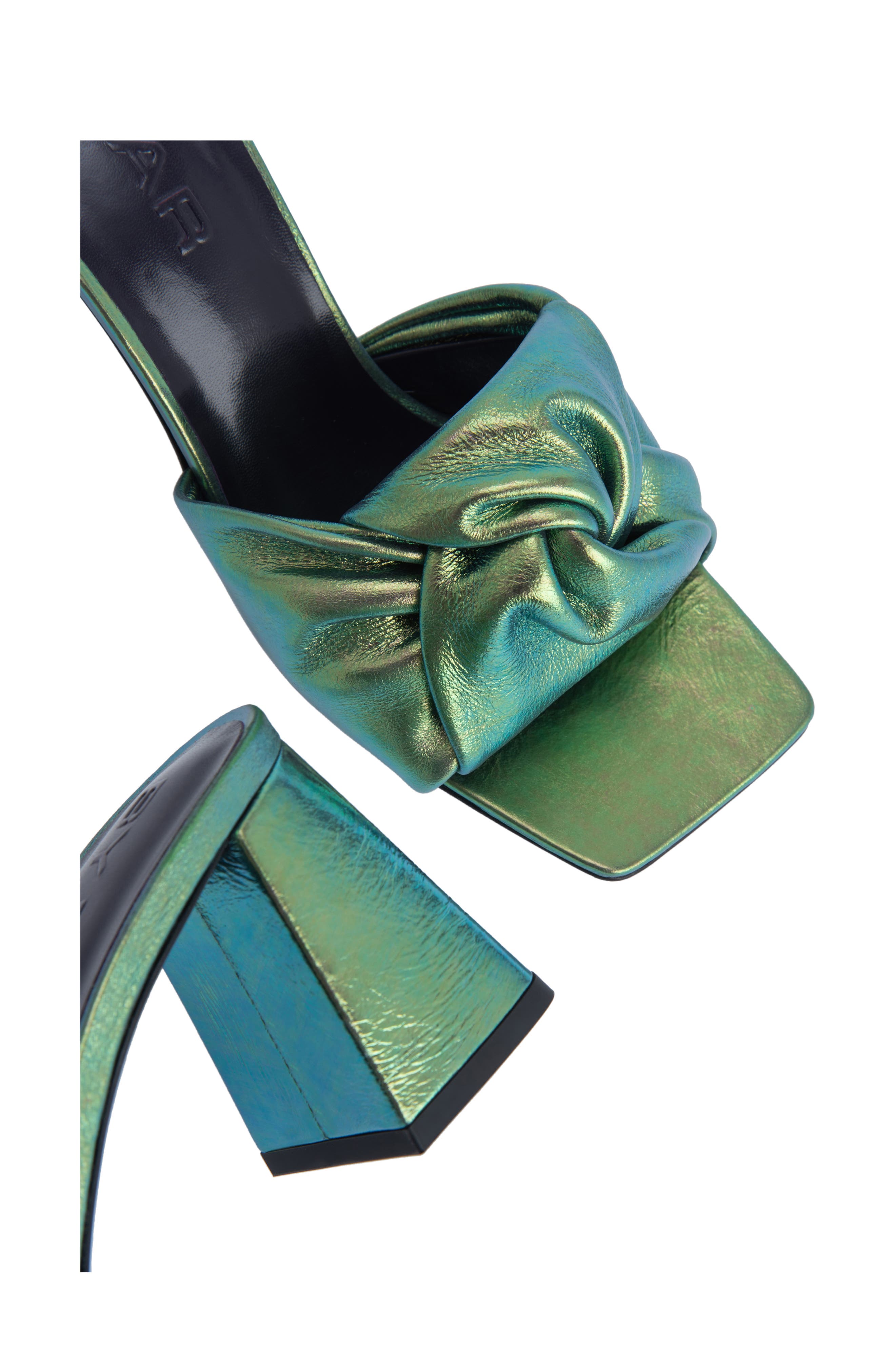 By Far Lamar Twist Metallic Slide Sandal, Alternate, color, 