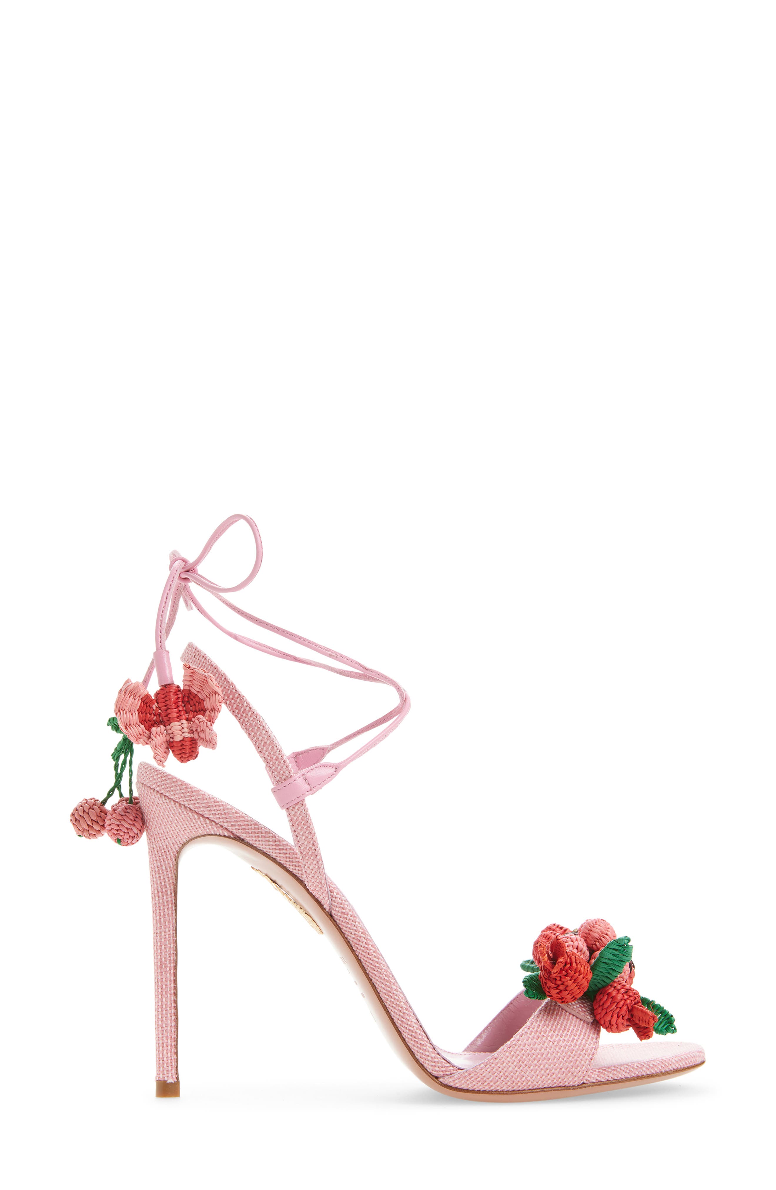 Aquazzura Botanica Slingback Sandal, Alternate, color, Watermelon Sorbet
