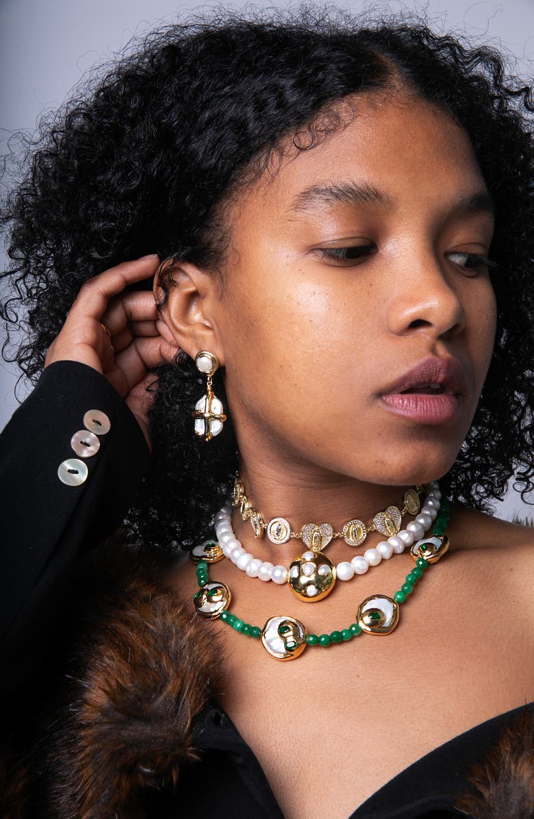 VIDAKUSH Freshwater Pearl Gift Box Drop Earrings, Alternate, color, Gold