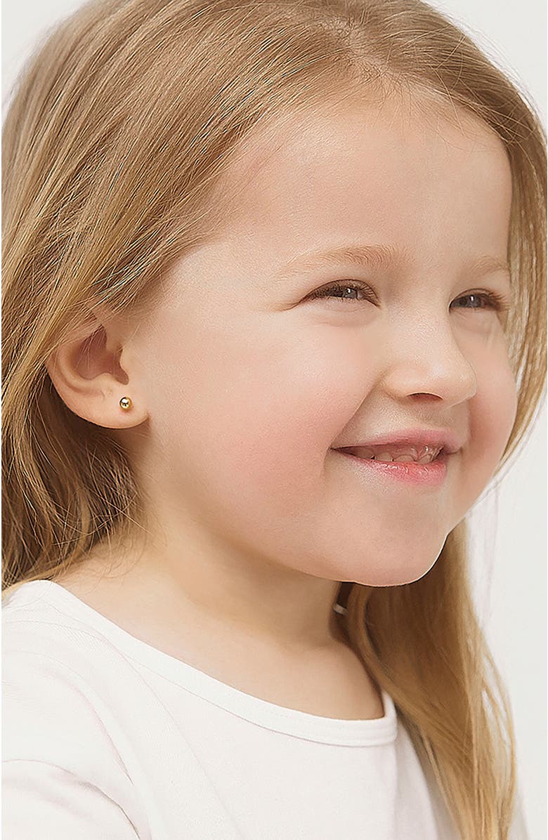 In Season Jewelry 14k Classic Ball Earrings, Alternate, color, Gold