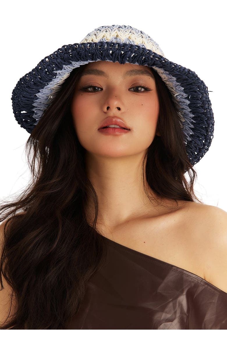 Packable Straw Hat, Alternate, color, Capri