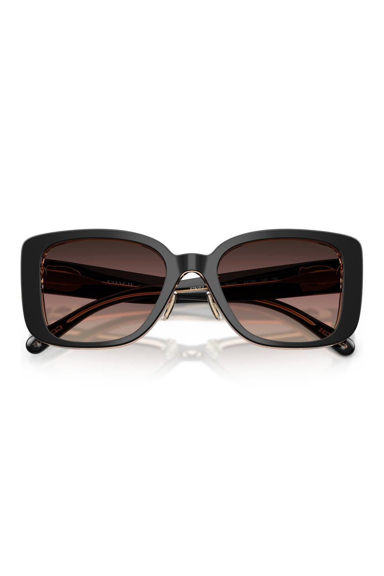 54mm Gradient Square Sunglasses, Alternate, color, BLACK / BLUSH / BROWN PURPLE