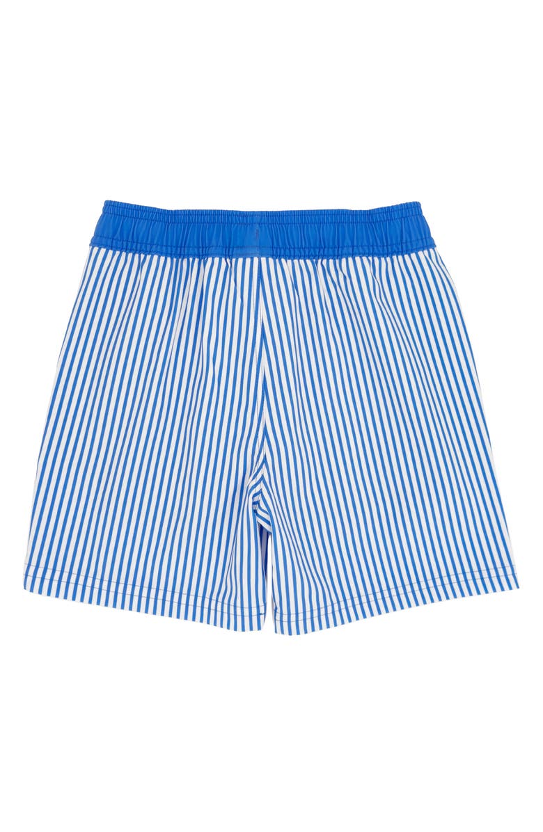 Feather 4 Arrow Kids' Pinstripe Volley Trunks, Alternate, color, Marina Blue