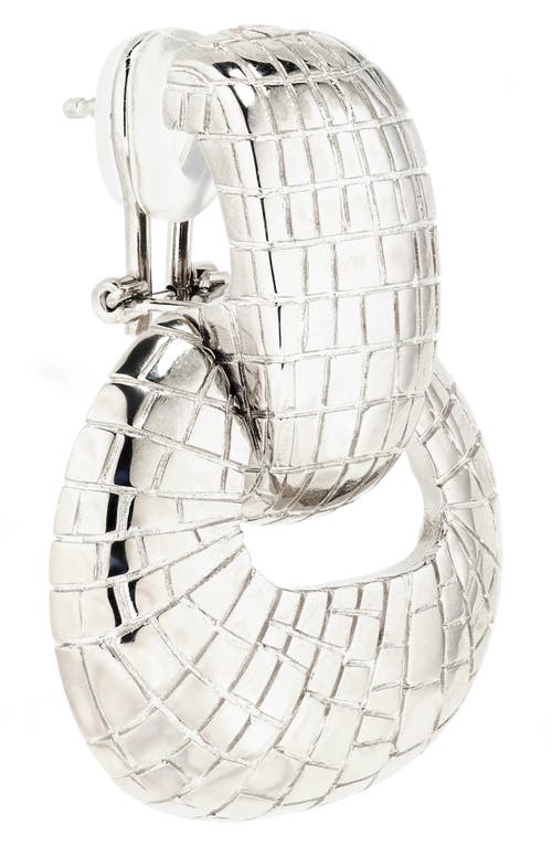 Oscar De La Renta Mosaic Texture Drop Earrings In Silver