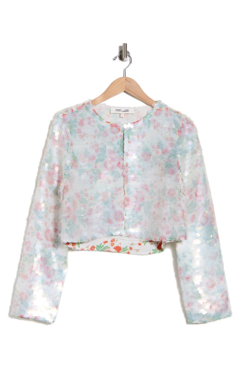 DVF Arlene Sequin Jacket, Alternate, color, Sequin Marlene Batik Ivory