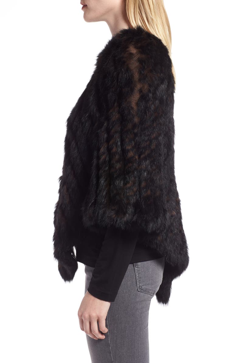 La Fiorentina Genuine Rabbit Fur Poncho, Alternate, color, 