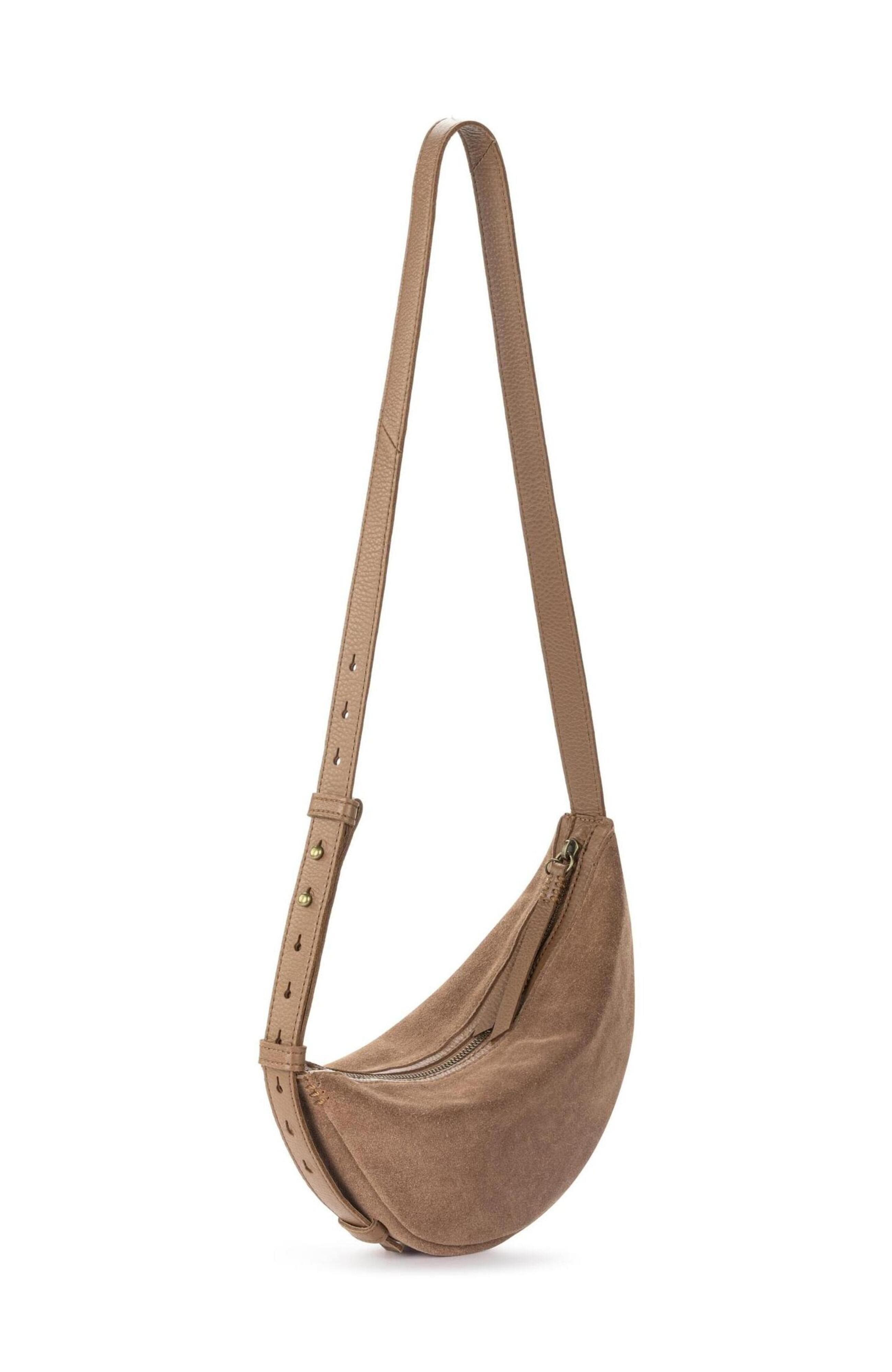 Tess Sling Leather Bag, Alternate, color, Tobacco Suede