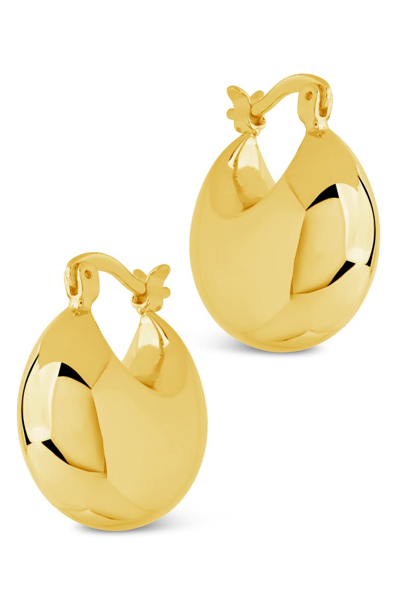 Sterling Forever Skyler Chunky Tube Hoop Earrings, Alternate, color, Gold