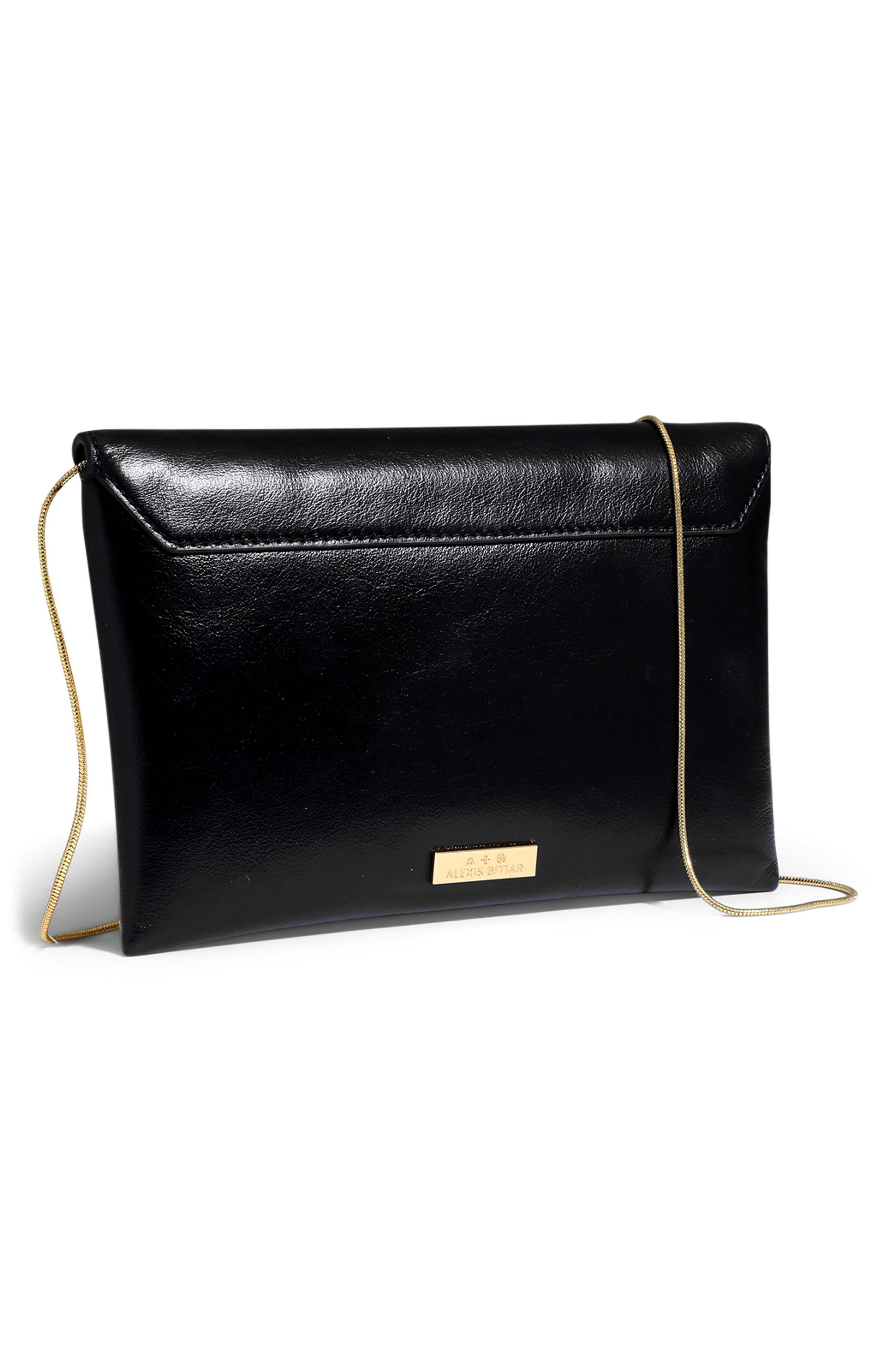 Alexis Bittar Envelope Clutch Bag, Alternate, color, Black