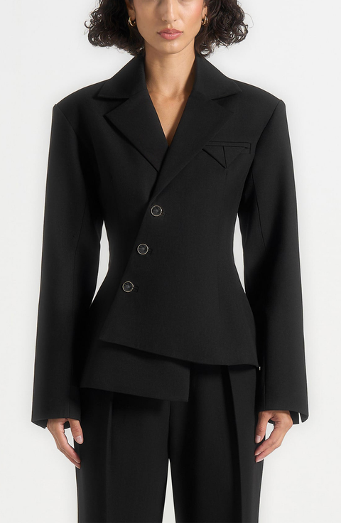 Thalia Asymmetric Tailored Double Breasted Blazer