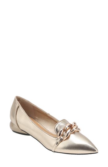 Ninety Union Mira Pointed Toe Flat In Gold