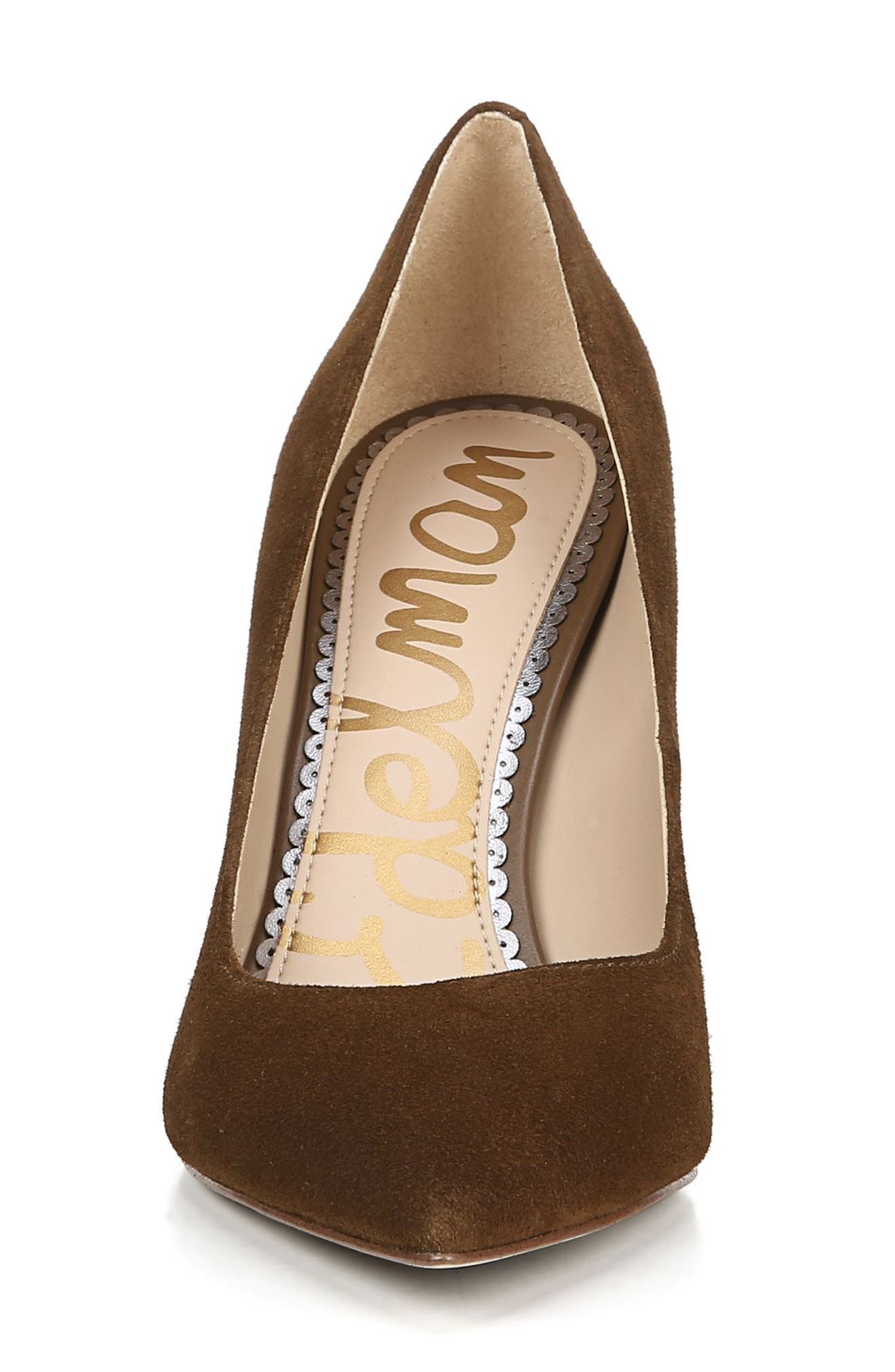 Sam Edelman Hazel Pointed Toe Pump, Alternate, color, Chocolate Suede