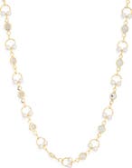 NORDSTROM RACK Faux Pearl & Bezel Stone Necklace