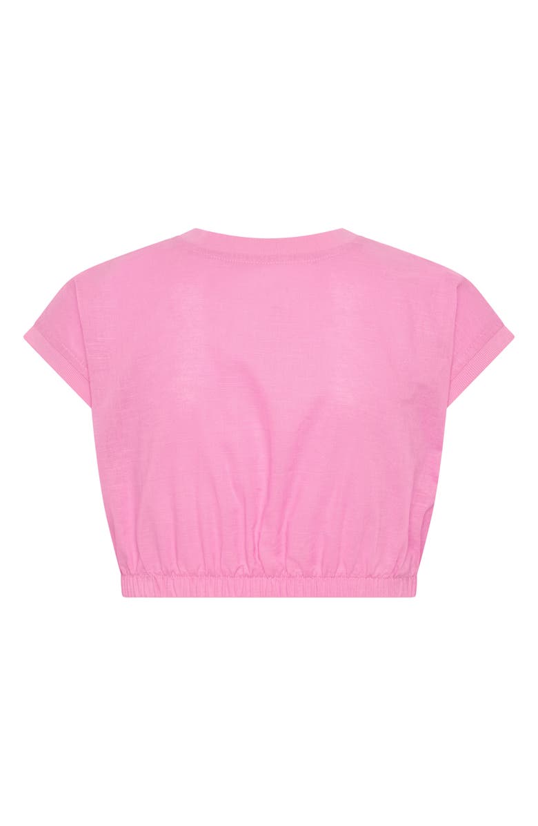 TINY TRIBE Kids' Cotton & Linen Crop T-Shirt, Alternate, color, Pink
