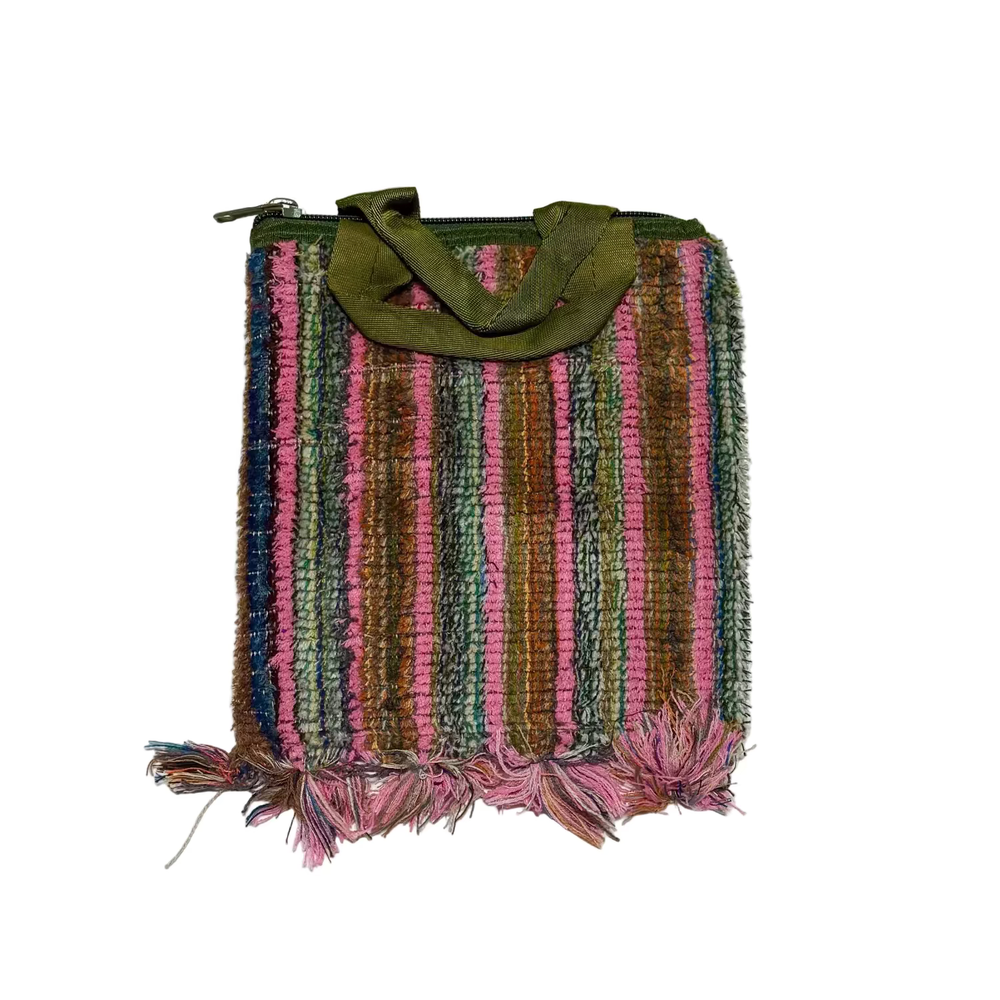 PUEBCO Truck Seat Fabric Tote, Main, color, Brown X Gray Stripes