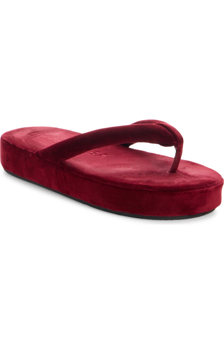 Balenciaga Jet Lag Velvet Platform Flip Flop, Main, color,