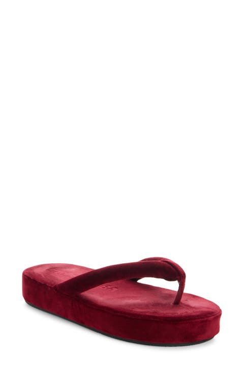 Jet Lag Velvet Platform Flip Flop (Women)