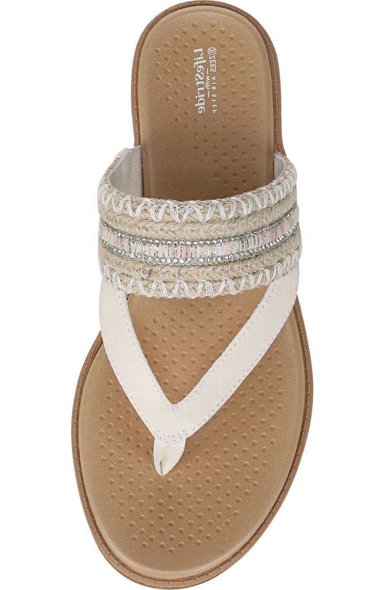 LifeStride Birdie Wedge Flip Flop, Alternate, color, Natural Tan / White Multi