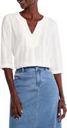 NIC+ZOE Embroidered Eyelet Popover Blouse