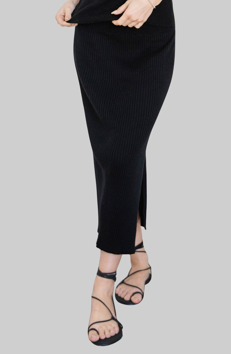 Italic Mia Featherlight Ribbed Midi Skirt, Main, color,