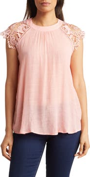 Forgotten Grace Crochet Cap Sleeve Blouse