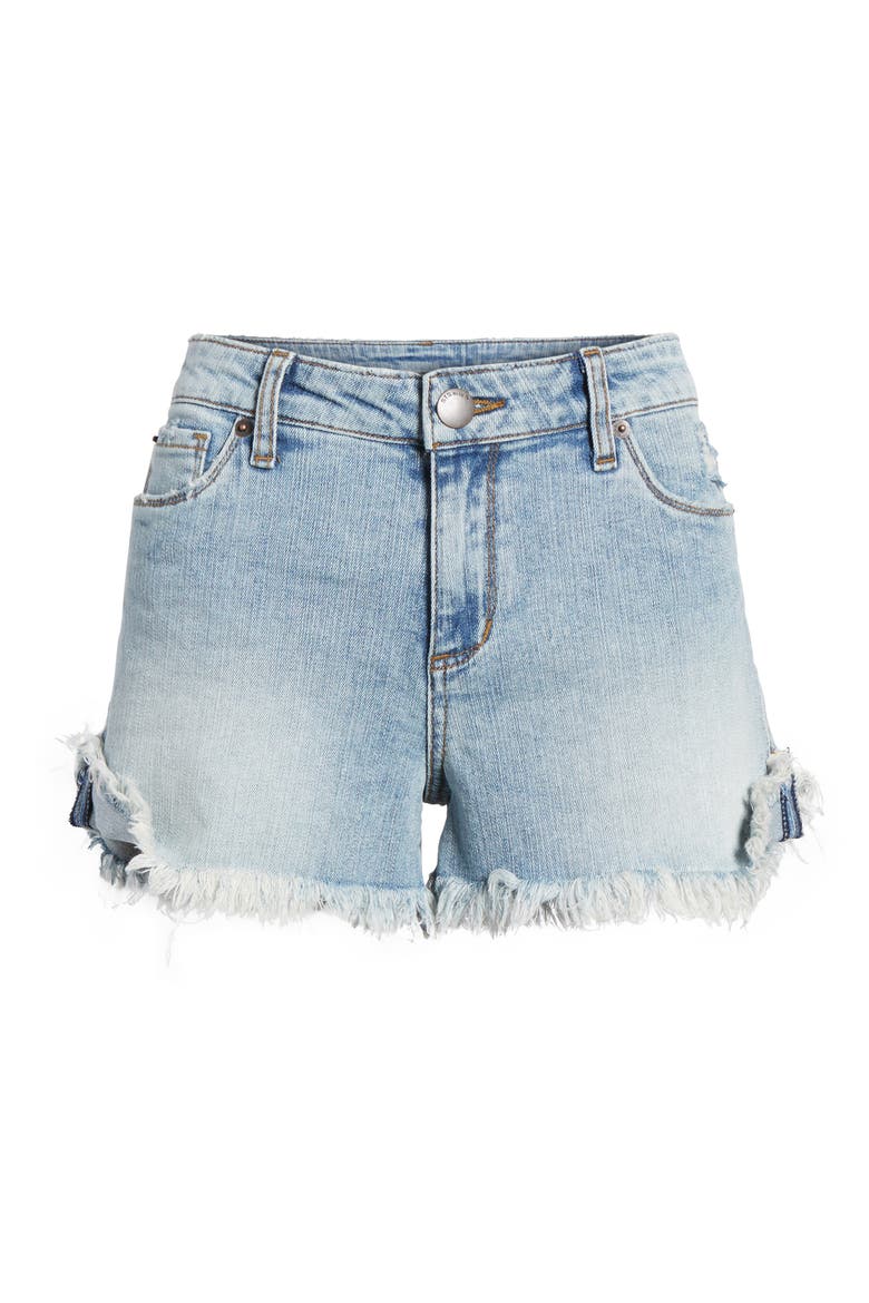 Fray Hem Denim Boyfriend Shorts, Alternate, color, OAKRIM