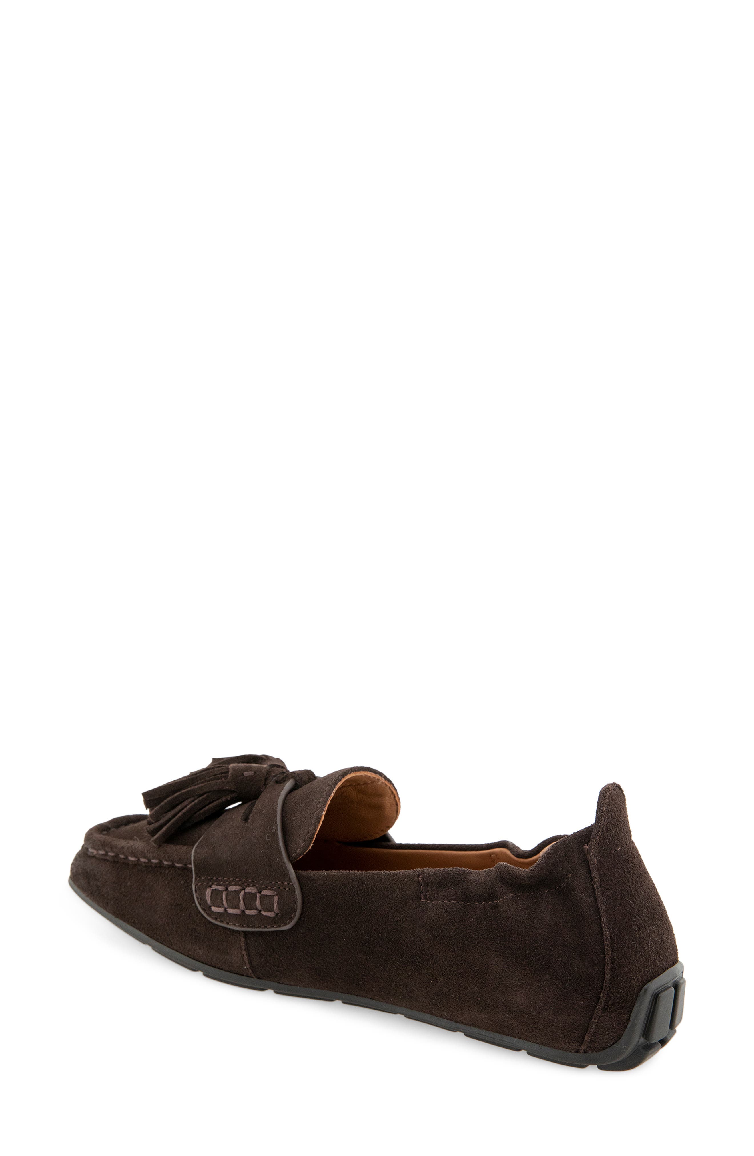 Sophie Kiltie Driving Loafer, Alternate, color, CHOCOLATE SUEDE