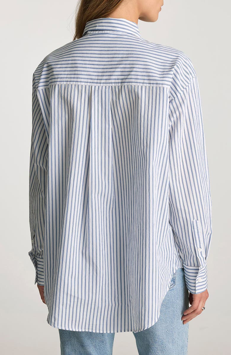 Mavi Jeans Stripe Relaxed Fit Cotton Blend Button-Up Shirt, Alternate, color, 