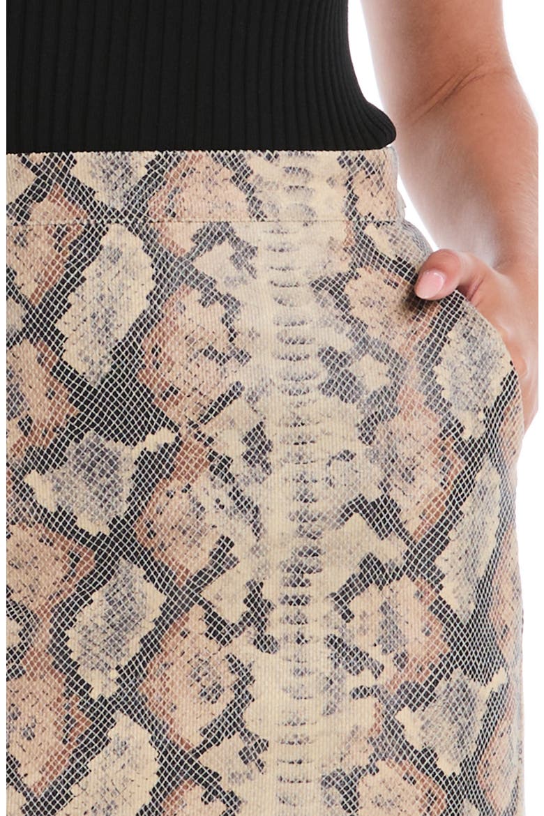 Snake Embossed Faux Leather Miniskirt, Alternate, color, SESAME