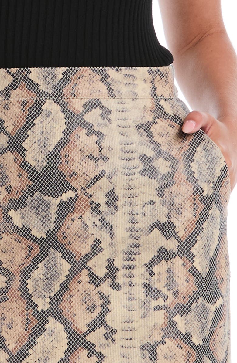 Laundry by Shelli Segal Snake Embossed Faux Leather Miniskirt, Alternate, color, Sesame