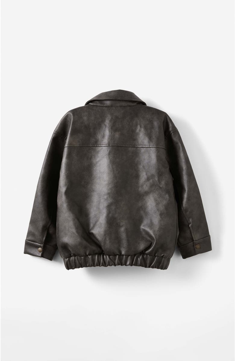 Cotton On Kids Kid's Fletcher Faux Leather Bomber Jacket, Alternate, color, 