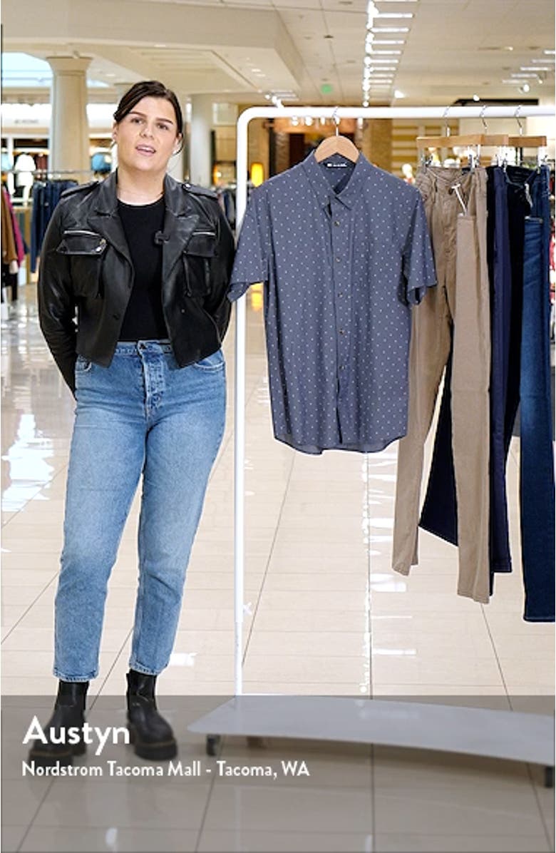 Better Not Diamond Print Short Sleeve Button-Up Shirt, sales video thumbnail