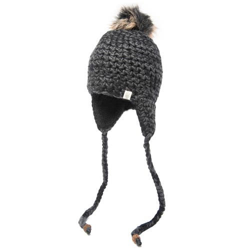 Nirvana Designs Chunky Knit Earflap Hat In Black