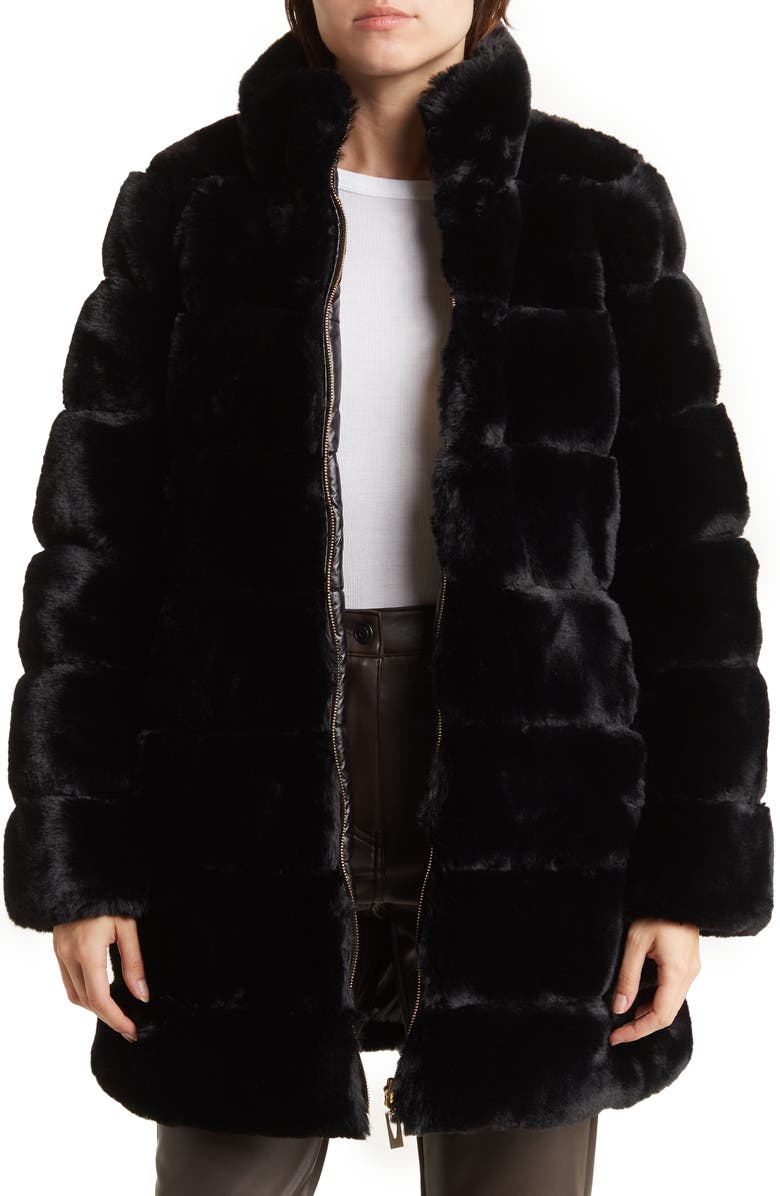 Via Spiga Reversible Faux Fur Puffer Jacket, Main, color,