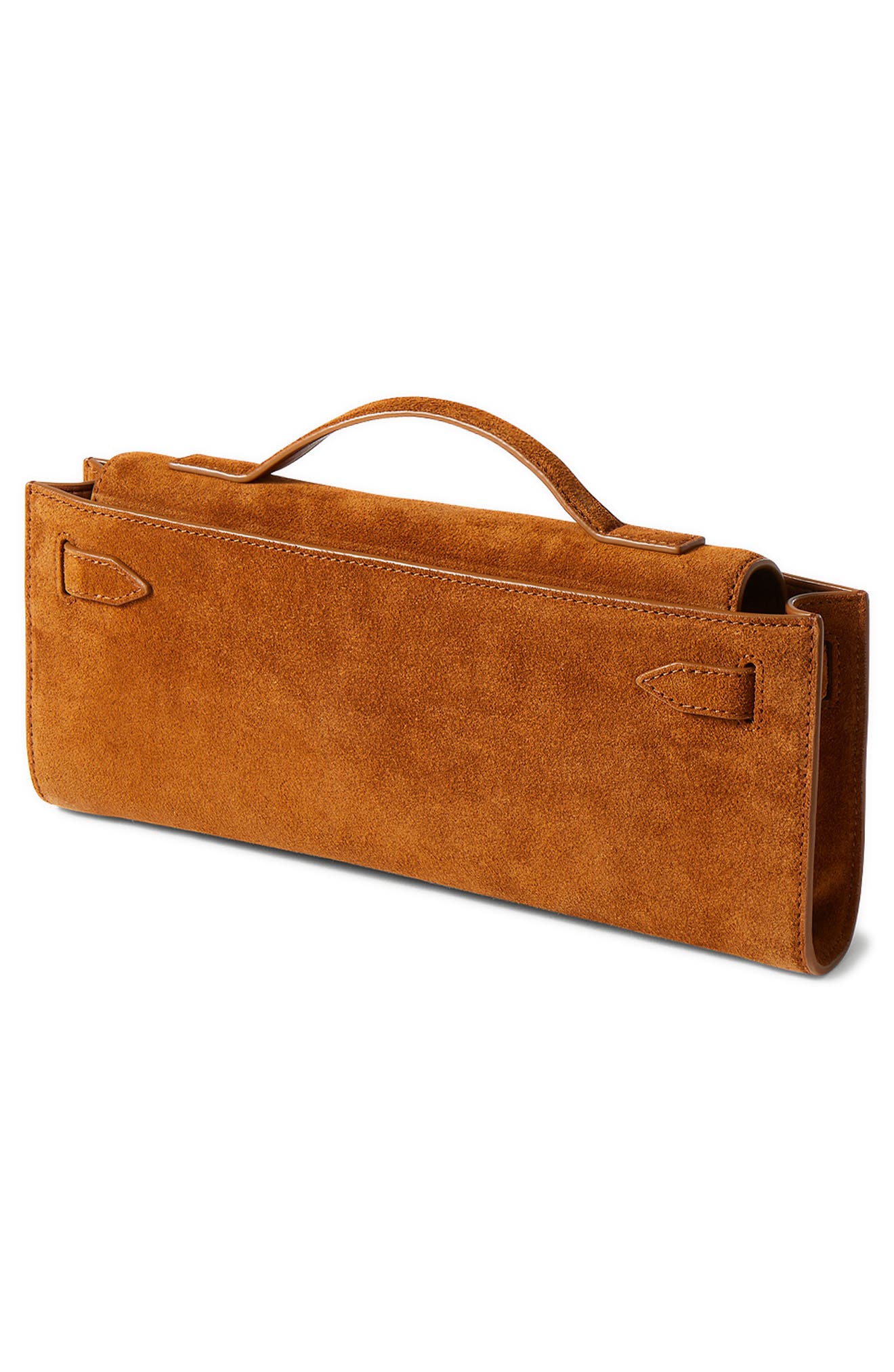 Dash Suede Clutch, Alternate, color, TOBACCO