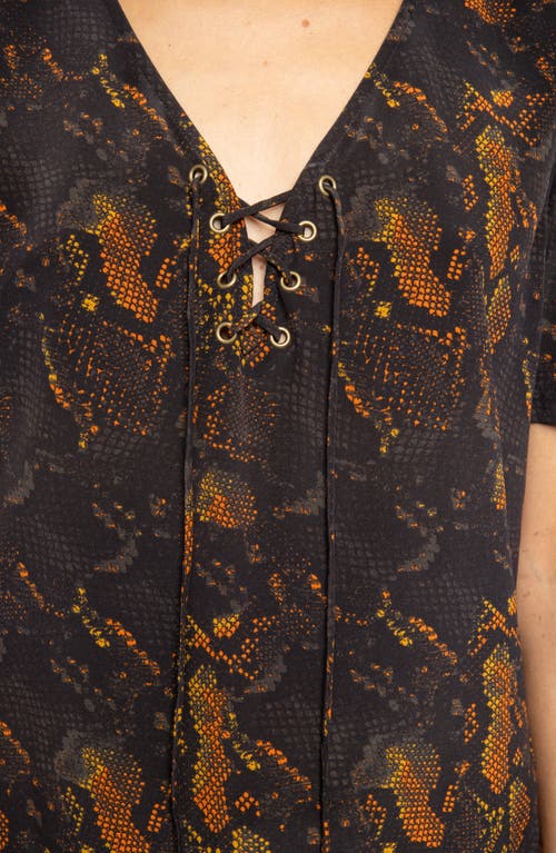 Zadig & Voltaire Terzo Python Print Silk Button-up Shirt In Black