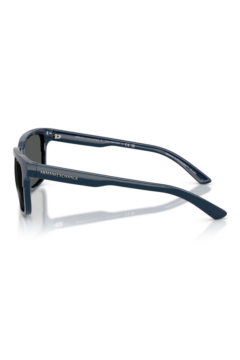 56mm Square Sunglasses, Alternate, color, SHINY NAVY BLUE / SMOKE