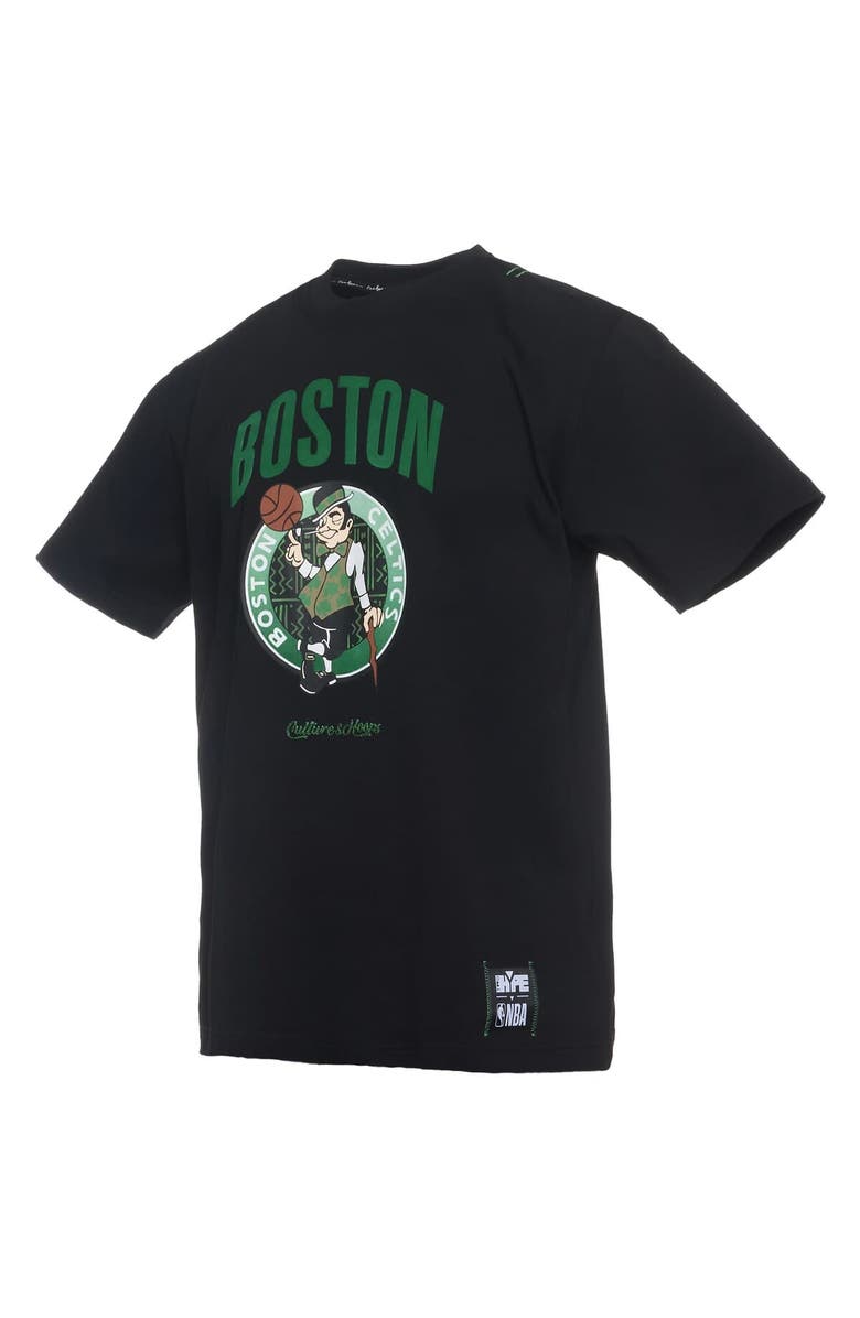 Two Hype Men's NBA x Two Hype Black Boston Celtics Culture & Hoops Collection Premium T-Shirt, Alternate, color, Black