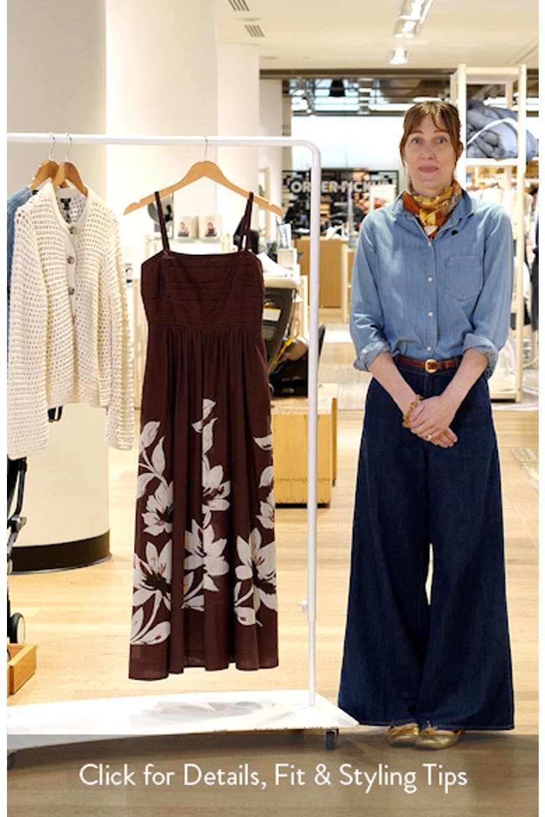 Pleated Bodice Floral Print Maxi Dress video