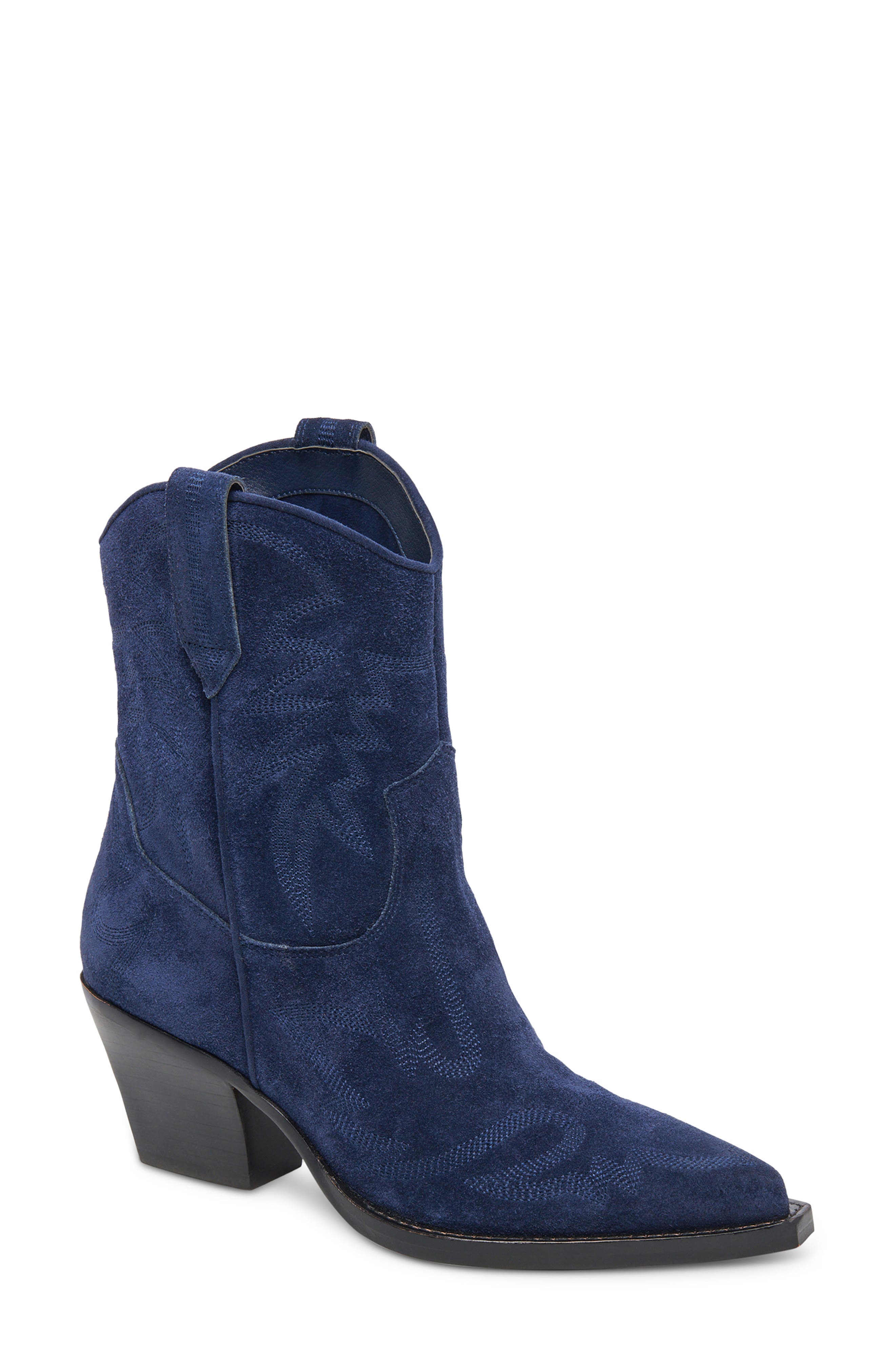 Runa Western Boot, Main, color, ROYALE BLUE SUEDE